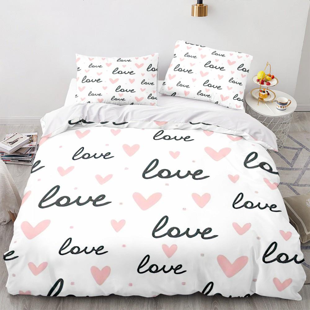 Valentine's Day Luxury Love Heart Duvet Cover - Romantic Theme for Couples, Queen Size, Ideal Women's Gift