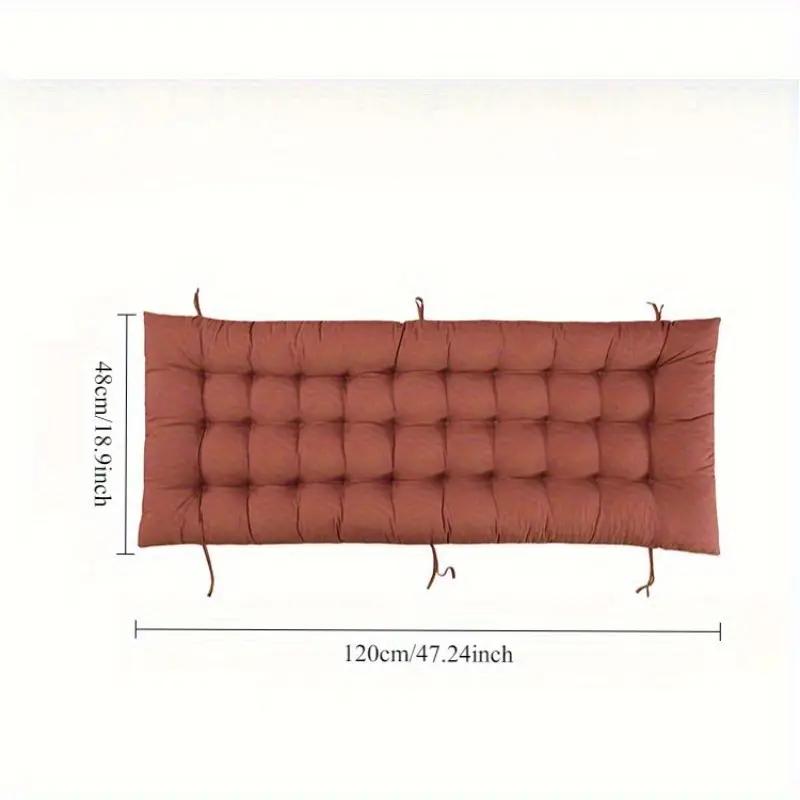Thick Wicker Rocking Chair Pad with Elastic Band - All-in-One Black & Gray Cushion for Rocking Chairs, Dining Chairs, Armchairs