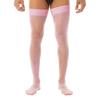 Bas cuissardes transparents pour homme, brillants, extensibles, couleur unie, chaussettes fines pour une mode audacieuse