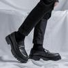 2025 New Spring Chain Loafers Men's One-pedal Platform Thick Heel British Style Small Leather Shoes 18621-R