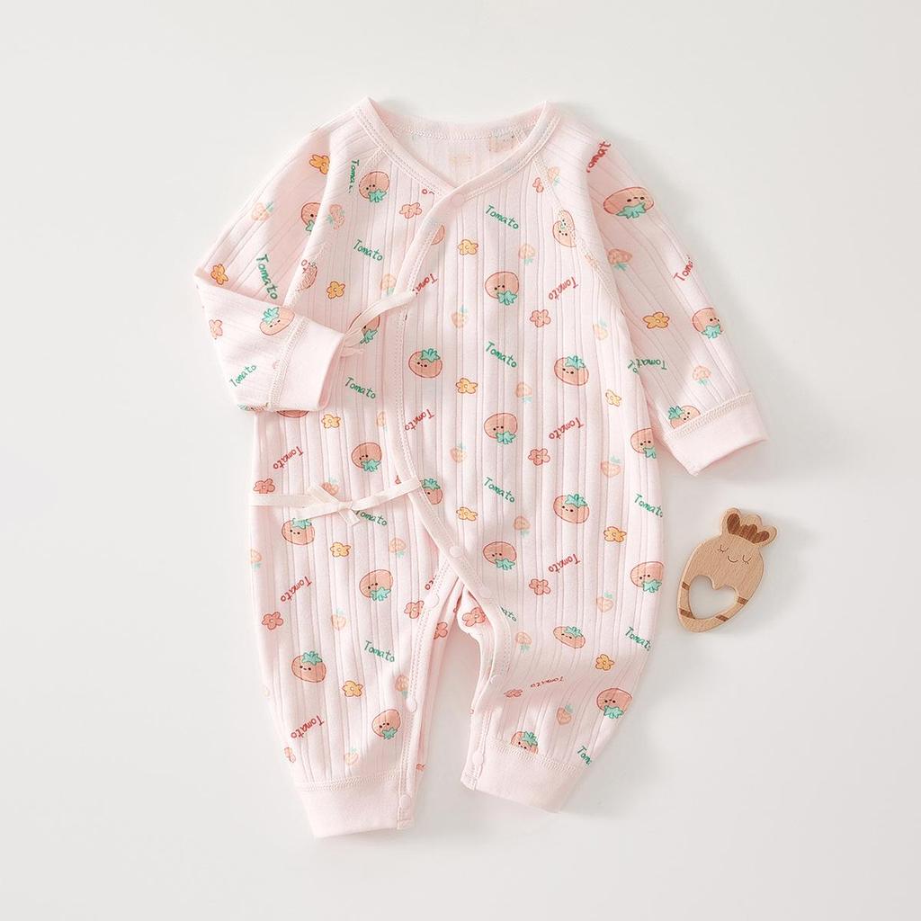 Salopetă cu mânecă lungă din bumbac pur pentru nou-născuți: Salopetă fără mâneci pentru băieți și fete, potrivită pentru tot anul