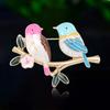 Cute Enamel Branch Bird Brooches for Women Unisex Animal Pins Event Party Backpack Luxury Gifts New Decoration Clothes Accessory
