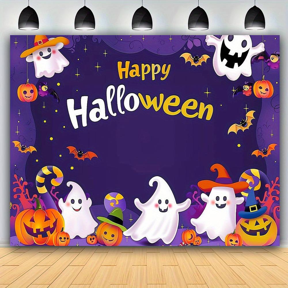 Halloween Background Image - Cartoon Halloween Photo Background - Pumpkin Moon Photography Background - Happy Halloween Party
