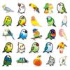 50Pcs Cartoon Parrot Stickers Various Styles Waterproof PVC Adhesive Colorful Cute Decals Vinyl Art DIY Scrapbook Skateboard Laptop Water Bottle