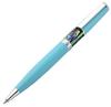 The Xezo Speed Master Is a Ballpoint It Features a Matte Sky Blue Finish with a Paua Abalone Seashell The Lightweight Brass Body Has a Twist-action