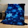 Glowing Blue Snowflakes Scattered On a Dark, Starry Background. for All Seasons Blanket Lunch Break Throw Gift