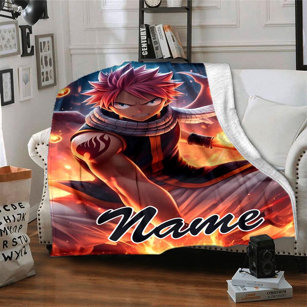 Customizable Fairy Tail2 Throw Blanket – Personalized Name, All-Season Cozy Snug Blanket, Machine Washable, Personalized Blanket