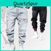 Men Cargo Pants Hip Hop Harem Pants Drawstring Loose Mens Jeans Casual Plus Size Cropped Trousers Joggers Fashion Pants