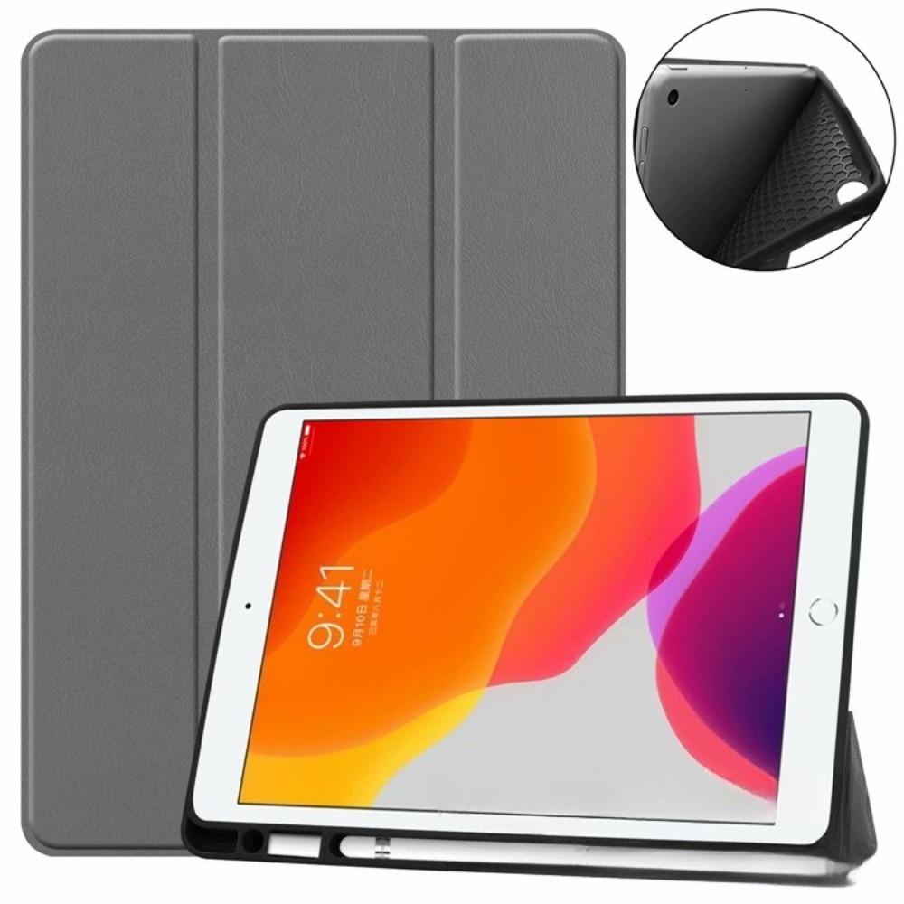 Dreifach gefaltete Lederhülle für iPad Mini 7 mit Apple Pencil-Schlitz Auto Sleep/Wake Cover