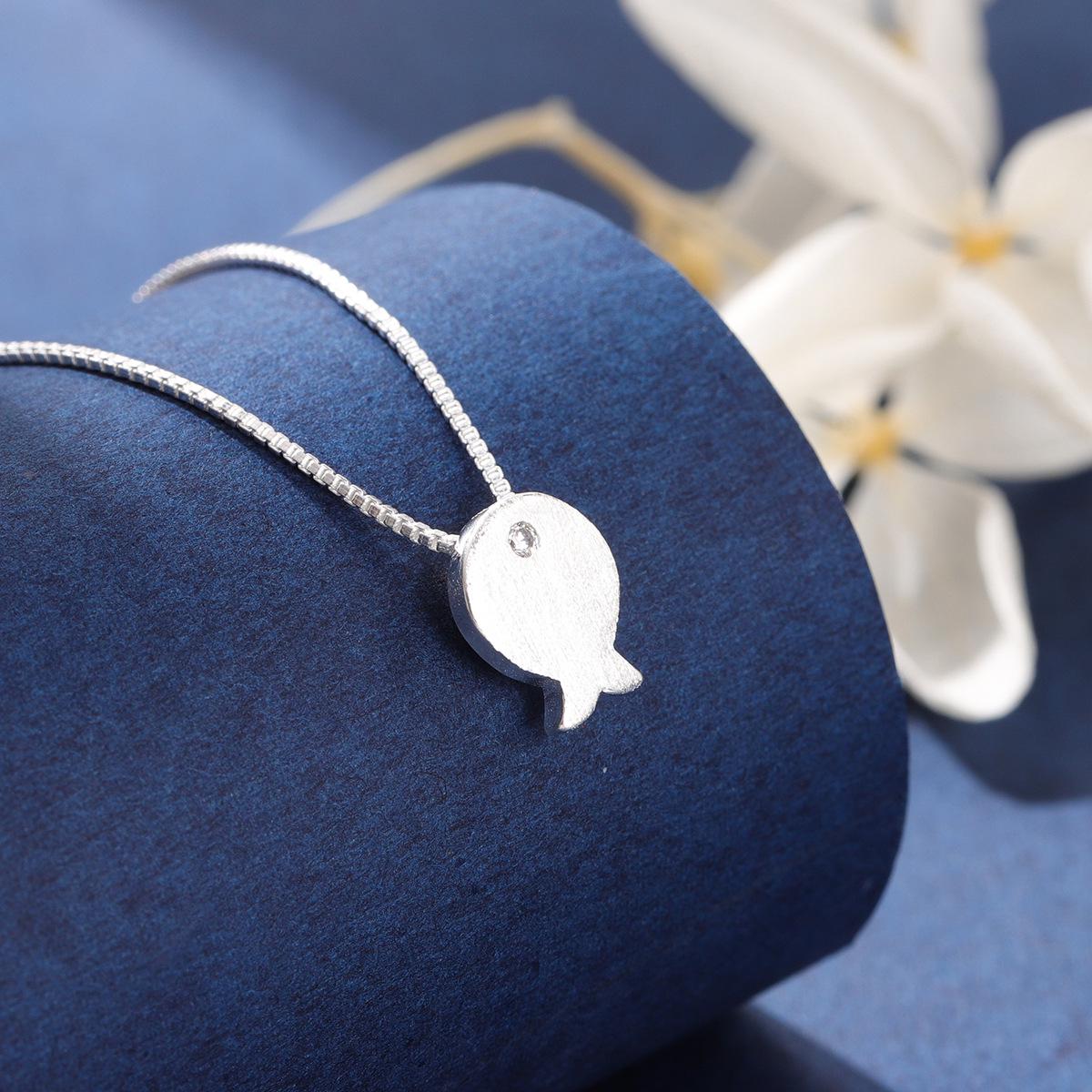 

Fashionable Simple Cute Brushed Small Fish Necklace for Women