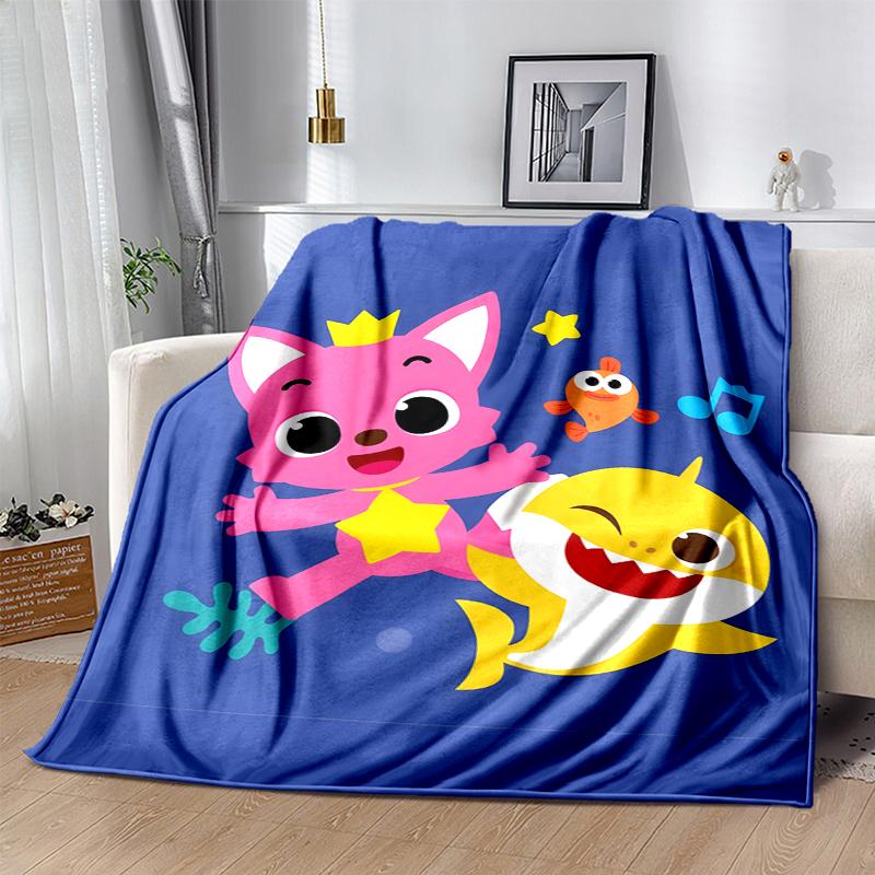 pinkfong Flannel Blanket Soft Warm All-Season Throw, Design for Camping, Car Travel, Hiking Sofa, Bed, Office Perfect Gift for Parties