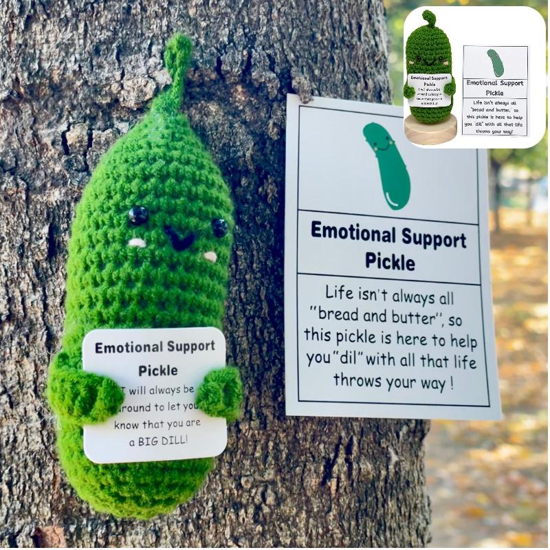 Handmade Crocheted Funny Cucumber And Potato Woolen Expression Gift Set