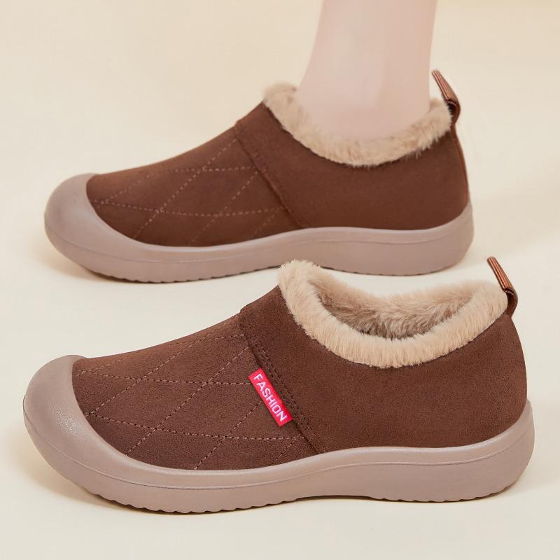 Women's Shoes, Cotton Shoes with Fleece, One-foot Shoes, Soft-soled Short Boots, Cotton Boots