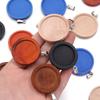 Louleur 1ks Dřevěné základny pro kabošony 25mm/30mm Průměr Prázdné dřevěné základny pro přívěsky s kabošony DIY šperky pro výrobu náhrdelníků