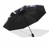 Scream Mask Auto-Folding Umbrella: Portable 3-Fold Design with 8-Bone Frame - Perfect for Fans, Travelers, and Daily Use0104240a