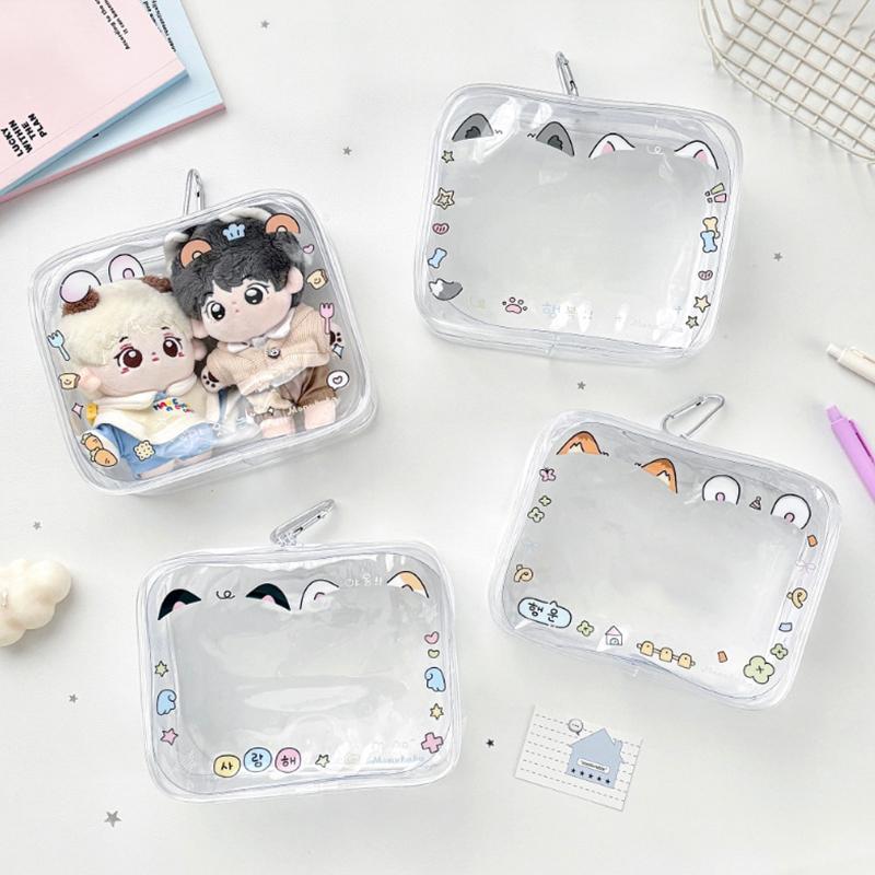 PVC Portable Storage Bag Transparent Lightweight Pouch for Dolls Toys Organizer Makeup Accessories Multi Scene Storage Use