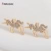 2025 New Trendy Inlaid Zircon Unicorn Gold Plated Pendant Charms DIY Jewelry Earring Necklace Making Findings Accessories