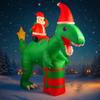 7.87FT Inflatable Toy Dinosaur Santa Decoration with LED Light Xmas Yard Lawn Party Decor Christmas Home Supplies Ornaments Gift