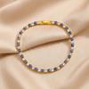 Anlaufgeschütztes Evil Eye Tennis-Fußkettchen-Armband für Damen, Glücksbringer Nazar Türkisches Auge Strasskettchen, Schutz-Amulett Schmuck Geschenk