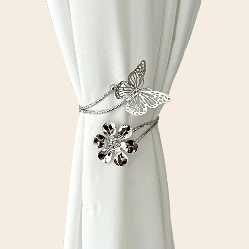 1PC Durable Curtain Tieback Flower Home Decor Opening Butterfly Metal High-end Light Luxury
