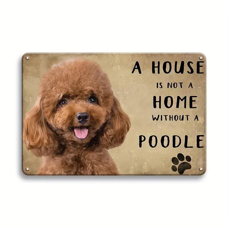 Vintage Dog Metal Tin Signs 20x30 A House Is Not A Home Without A Golden Retriever German Shepherd French Bulldog Poodle Decor