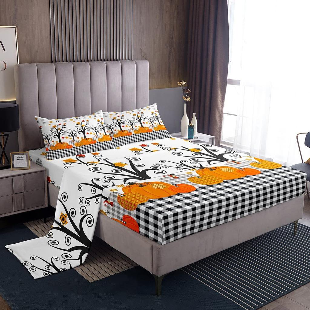 Sports Baseball Pattern Sheet Four-piece Bedding Set Bedroom Room Dormitory Bedding Decoration