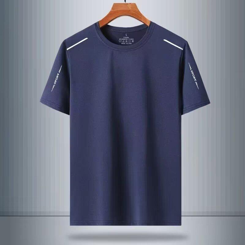 Men's Quick-Dry Ice Silk Mesh T-Shirt - Summer Fitness & Casual Wear