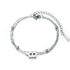 Dreamtimes 26 Alphabet Letter Charm Bracelet Silver Color Chain Initial Bracelets For Women Jewelry Adjustable Birthday Gift