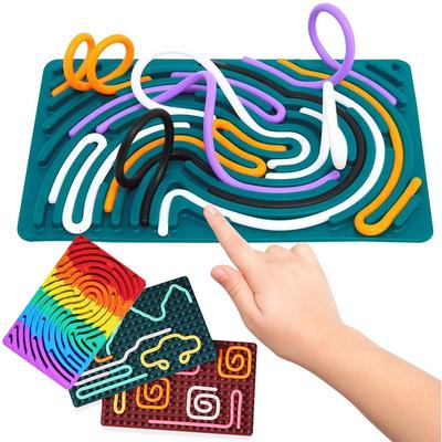 Kid Sensory Activity Board Sensory Activity Board 2 In 1 Silicone Fidget Toy Double-Sided for Calming Stress Anxiety ADHD Autism
