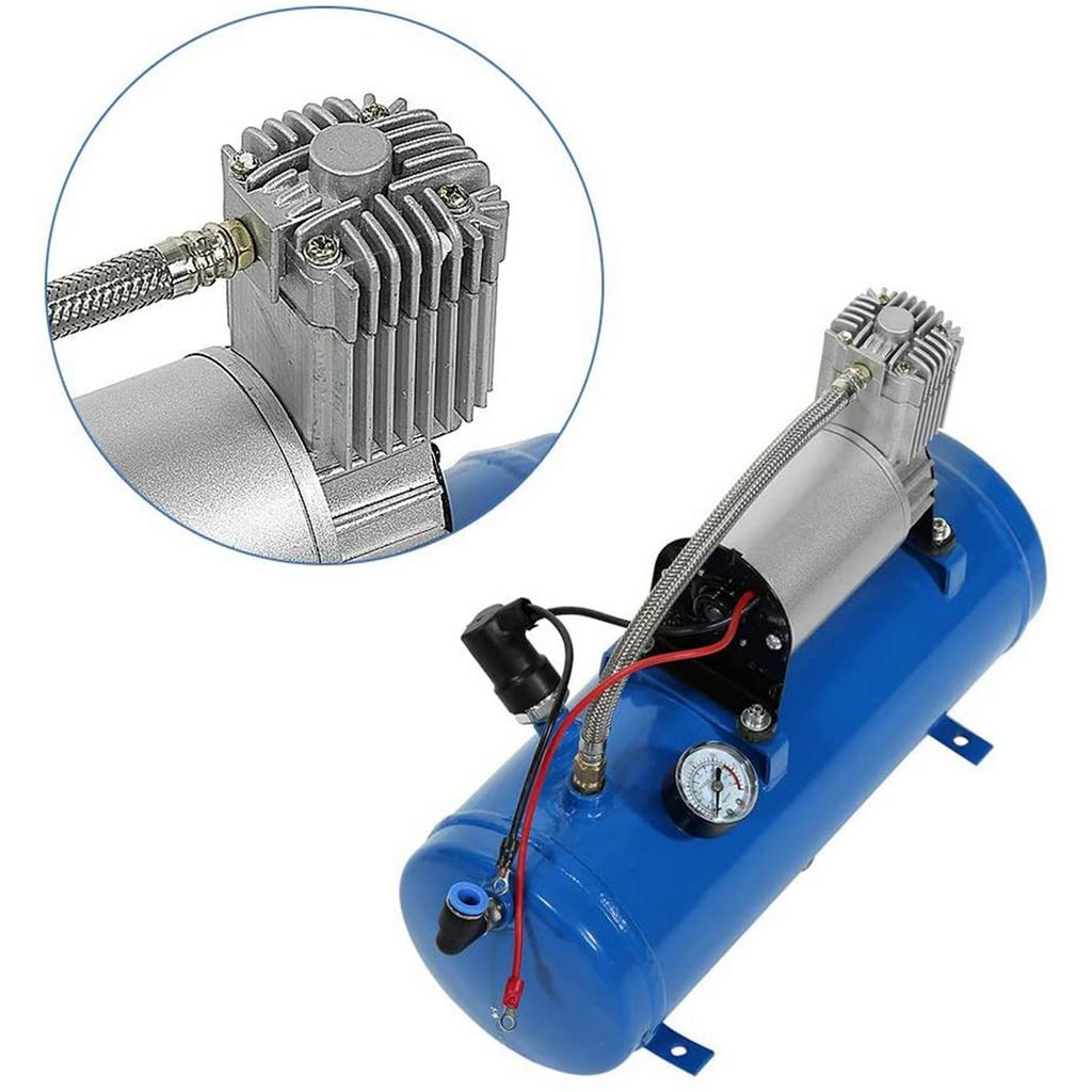 Tyre Inflator Pump Pressure Pump 150psi 12V Air Compressor with 6 Liter  Tyre Inflator Pump for Air Horn Train Truck RV Tire