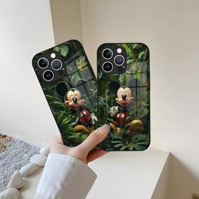 Mickey Mouse Phone Case Tempered Glass For iPhone 13 15 14 12 11 Pro Max Plus Mini X XR XS 8 7 6s SE2020 Coque