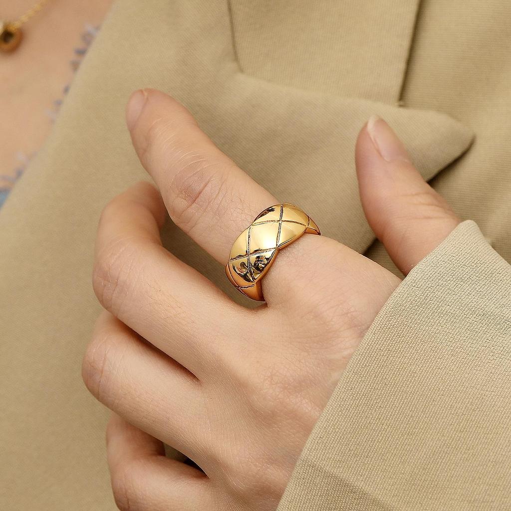 HYACINTH Korean Metal Scratch Index Finger Ring - Cold Style Fashion Temperament
