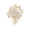 Women Brooch Rhinestone Inlay Sparkling Pachira Aquatica Design Lapel Pin Non-Slip Buckle Scarf Badge Clothing Bags Accessories