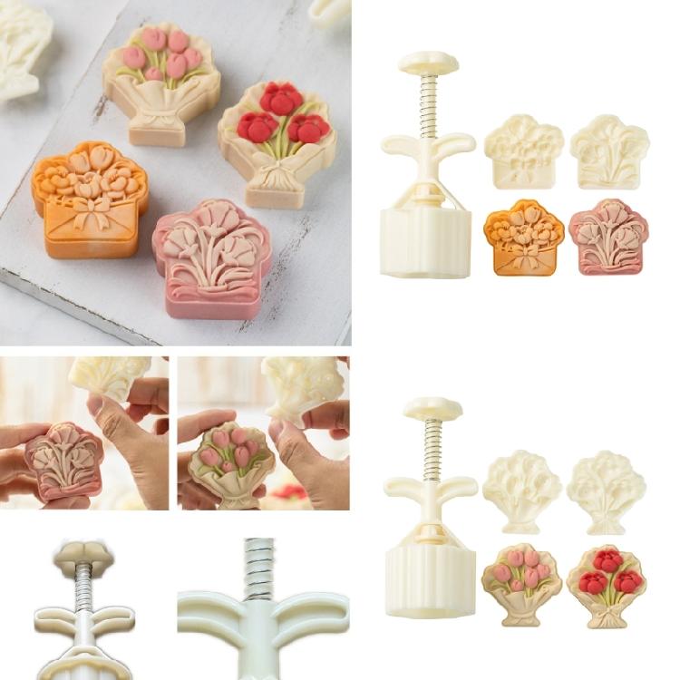 Dessert Molds Pastry Making Molds Flower Shape Baking Accessory Dessert Maker ABS Texture Suitable for Baking Dessert