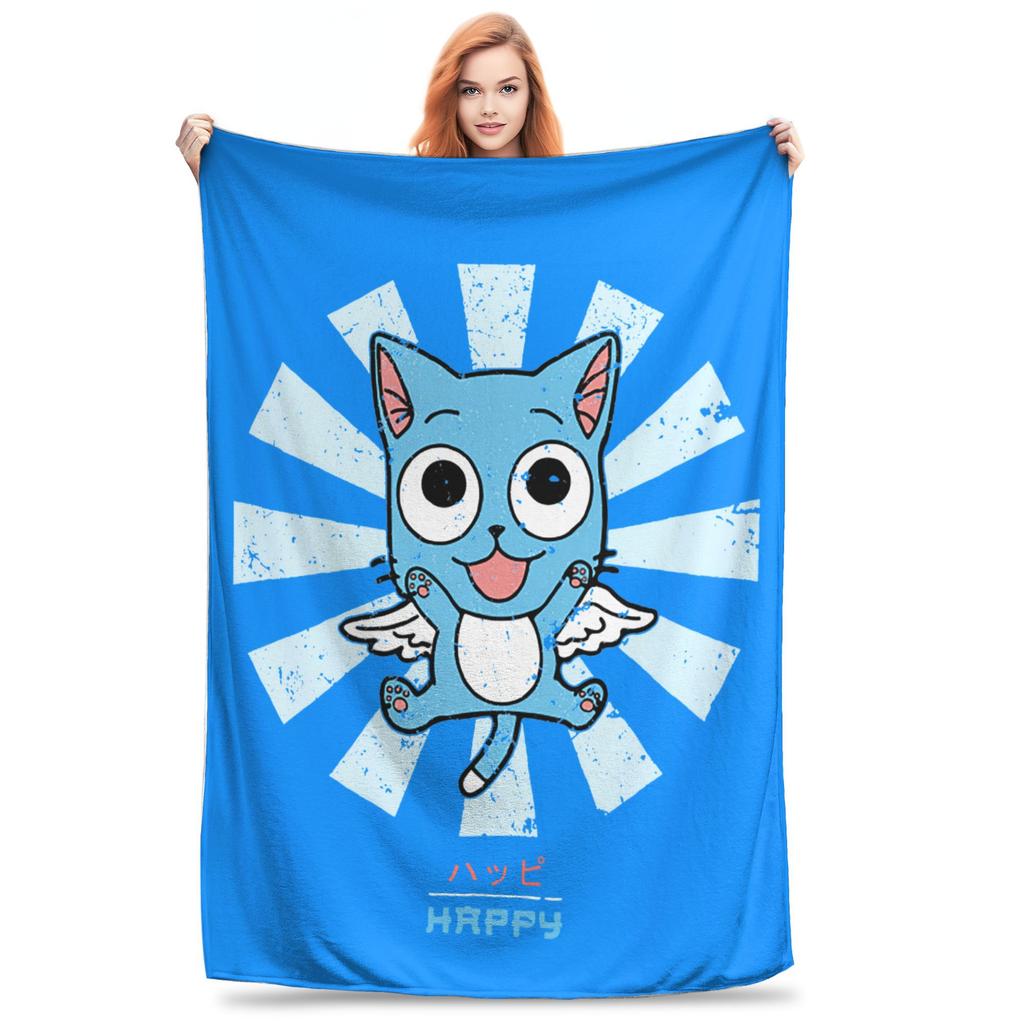 Fairy Tail Knitted Blanket Flannel  Super Soft Throw Blankets for Outdoor Travel Bedspread