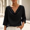 Women's Casual V-Neck Loose Pullover Top