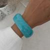DIEZI 3 Style Exaggerated Trendy Sky Blue Acrylic Resin Wide Bangles Bracelet Vintage Fashion Bangles For Women Men Gift Jewelry