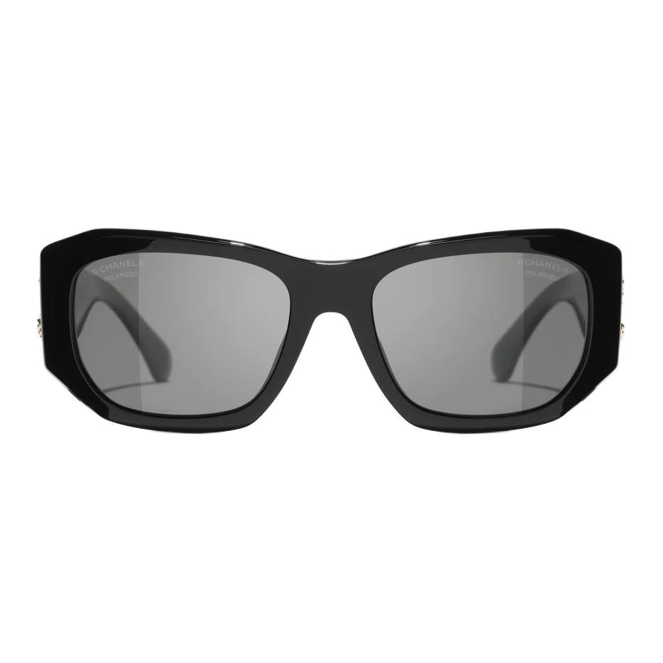 Chanel Logo Acetate Square Sunglasses Unisex sunglasses Black CH5554-C622/T8