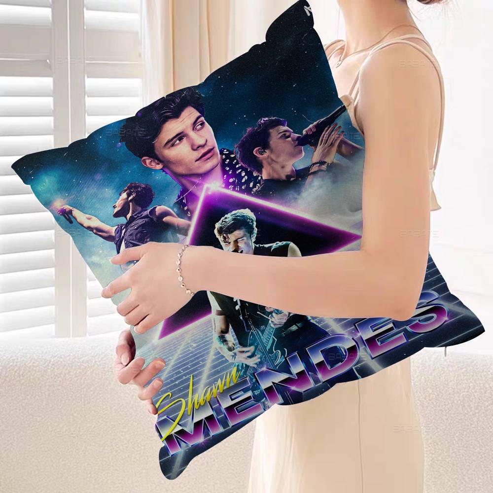 S-Shawn Mendes Populär Sångare Kudde Anime Kudde Soffa Säng Huvudkudde Överdrag Kuddfodral 45x45 cm Mode