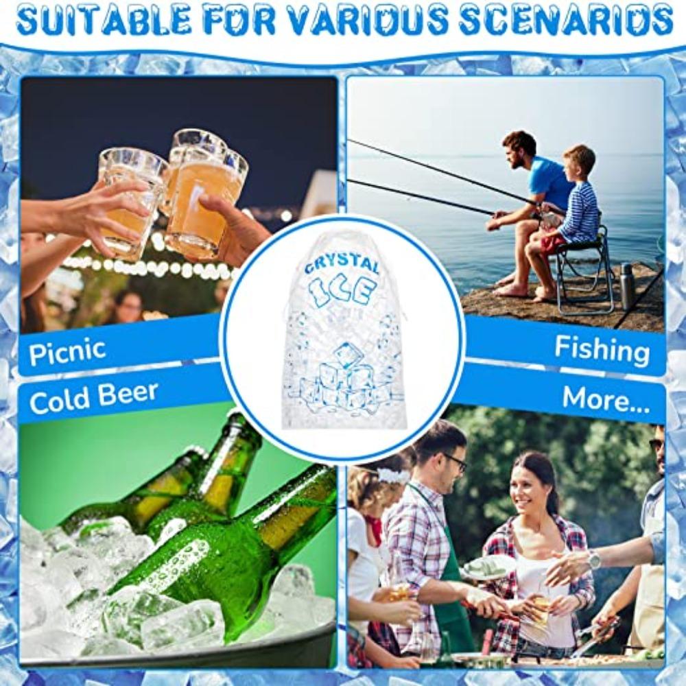 10 Pounds Storage 20 X 12 Inch Ice-bag Storage With Drawstring Plastic Bag Heavy Duty Ice Bags