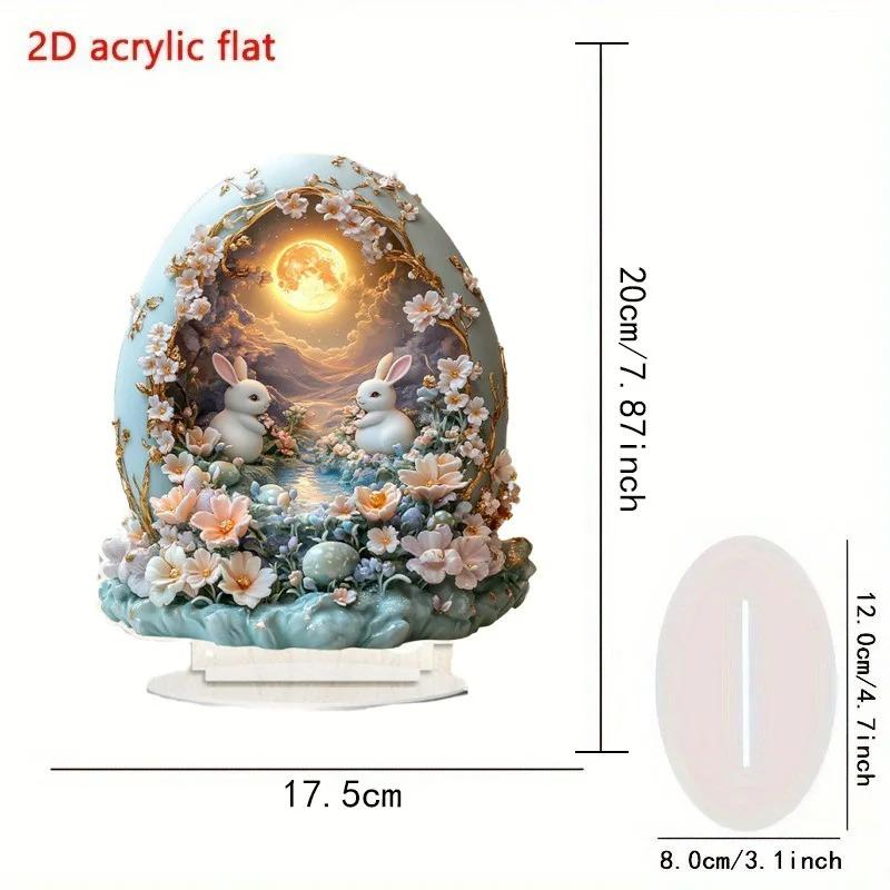 Easter Bunny Decoration Non Fragile Bunny Acrylic Decoration Flat Bunny Decoration Modern 2D Easter Home Decoration Easter