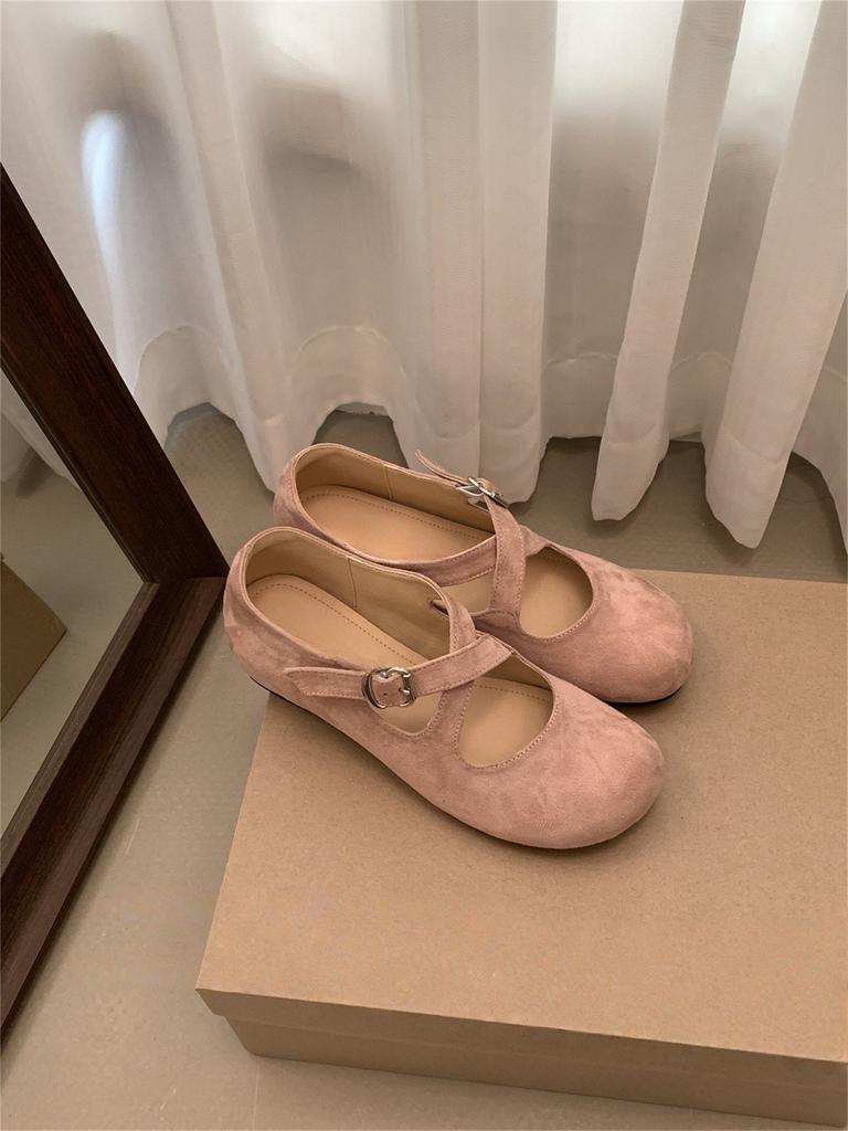 Inner heightening retro ballet shoes children's new cross strap fashion round head Mary Jane single shoes