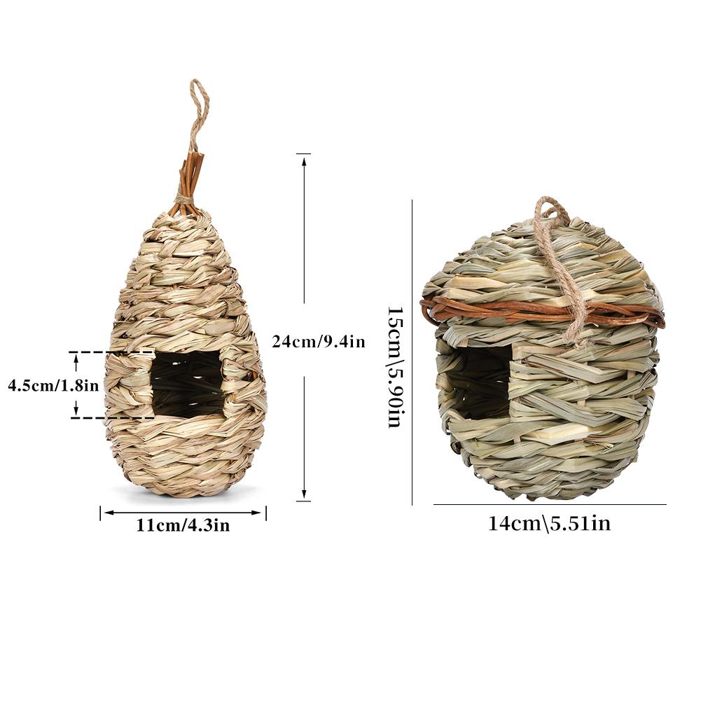 Birds Nest Bird Cage Natural Grass Egg Cage Bird House Pet Weaved Outdoor Parrot Nest Houses Ha I5M8