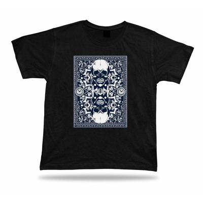 Tshirt Tee Shirt Birthday Gift Idea Skull Card Gothic Death Hardcore Deck Retro