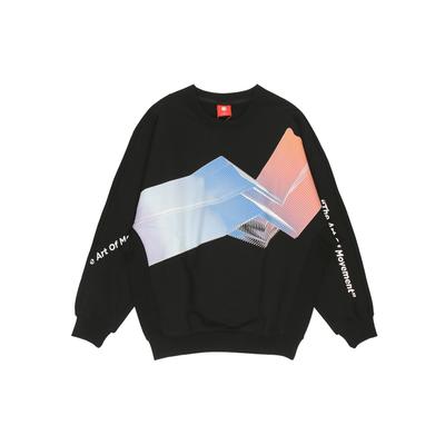 סדרת אופנת ספורט לי נינג סווטשירט פולאובר שרוול ארוך בגזרה רפויה עם הדפס לוגו אותיות גברים סווטשירט שחור AWDR207-1