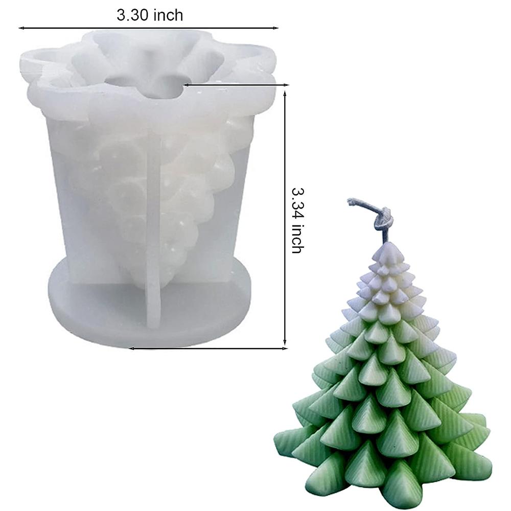 3D Tree Shaped Candle Silicone Mold Tree Shaped Design Candle Mold Xmas Pine Candle Molds Christmas Theme For Holiday Gifts
