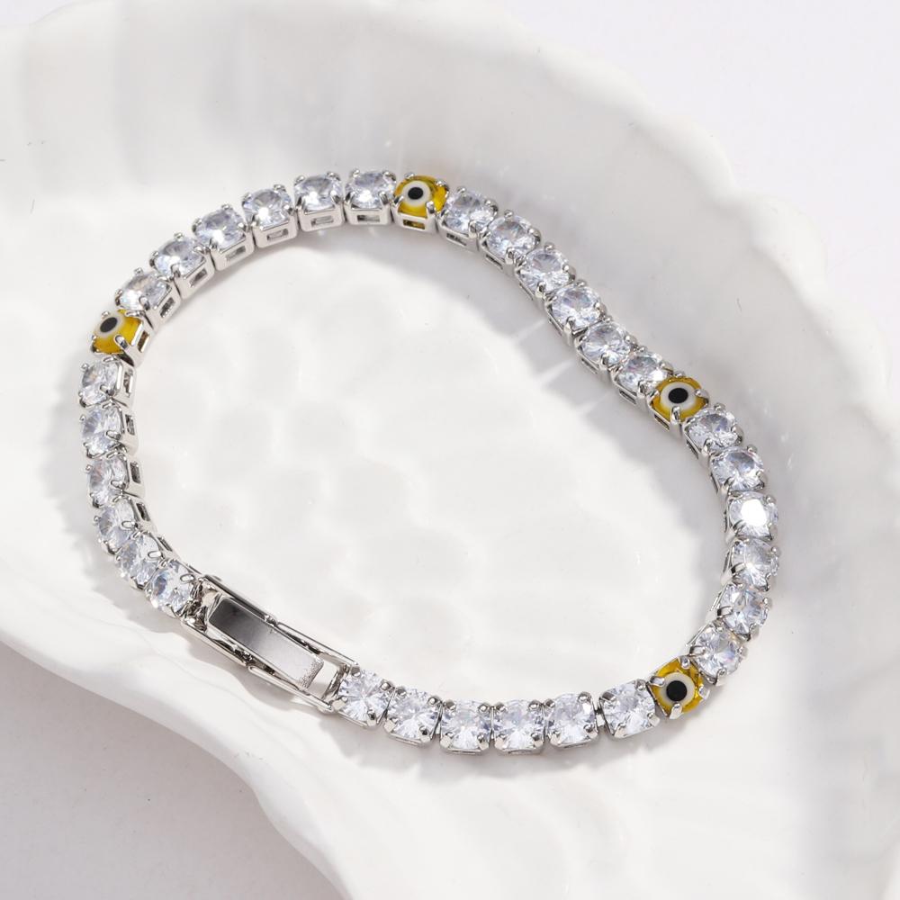 2026 Lucky Turkish Evil Eye Bracelet Women Hand Red Blue Gold Silver Zircon Tennis Chain Bangle Luxury Jewelry Gifts