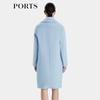 PORTS Women's Autumn/Winter Dreamy Blue Mohair Double-Breasted Coat
