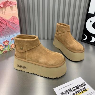 Fashion Platform Versatile Shoes Women's Lightweight Muffin Shoes Winter New Casual High-top Matte Short Boots