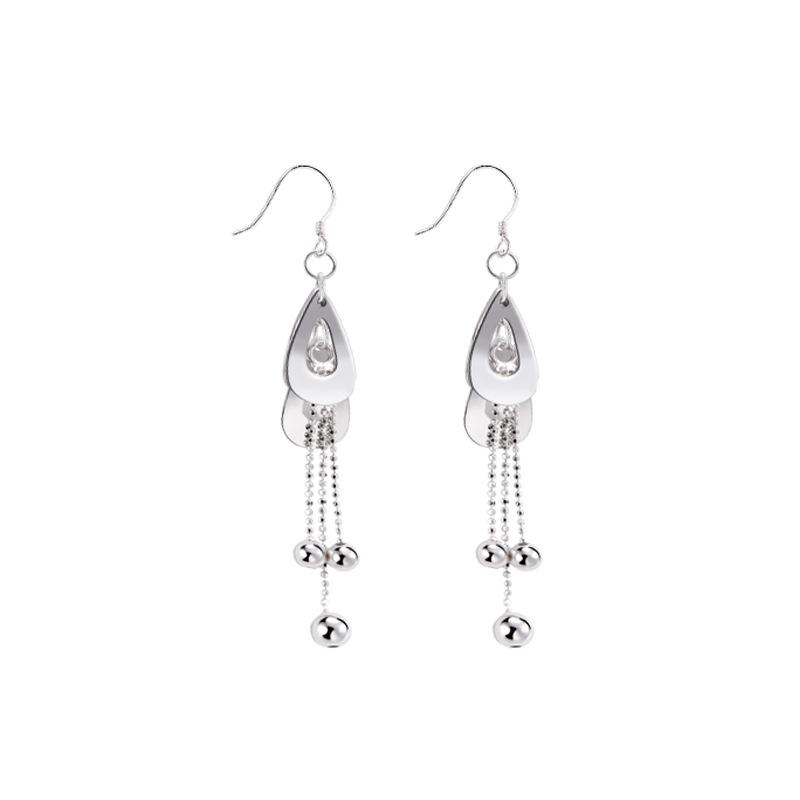 Korean Version Ins Water Drop Fringed Earrings Women's Niche Design Sense Fashion Temperament Long Earrings